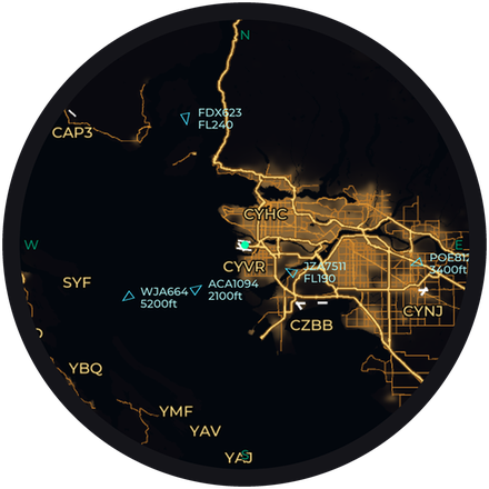 The Night map style: city lights seen from space.